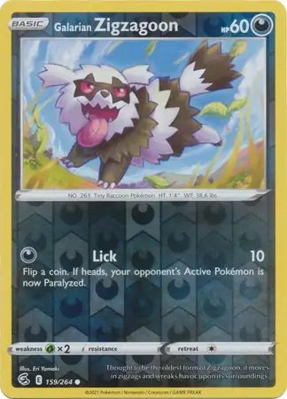 Fusion Strike Galarian Zigzagoon #159/264 reverse holo